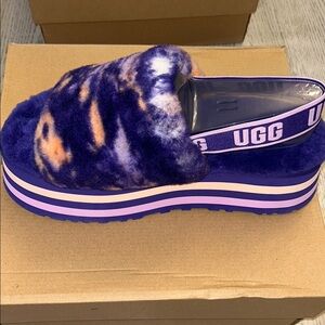 UGG Purple and Orange Slippers Plush Comfort